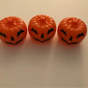 Vintage Set of 3 Small Pumpkin Jack o Lantern Candy Holders